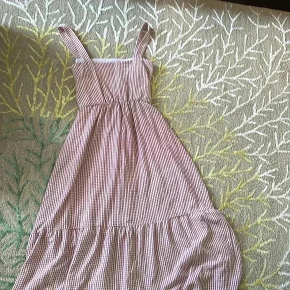 London times checked tie waist tiered lined sundress 12 - Picture 3 of 7